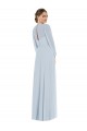 Strapless Long Soft Chiffon Sea Glass Puff Sleeves Formal Evening Gown / Bridesmaid Dress Victoria