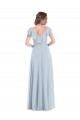 V-Neck Long Soft Chiffon Sea Glass Sleeveless Black Tie Evening Gown / Bridesmaid Dress Victoria