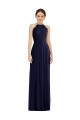 Halter Neck Long Soft Chiffon Dark Navy Sleeveless Semi Formal Evening Dress / Bridesmaid Dress Victoria