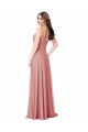 V-Neck Long Lxue Chiffon Bliss Pink Sleeveless Bridesmaid Dress Victoria