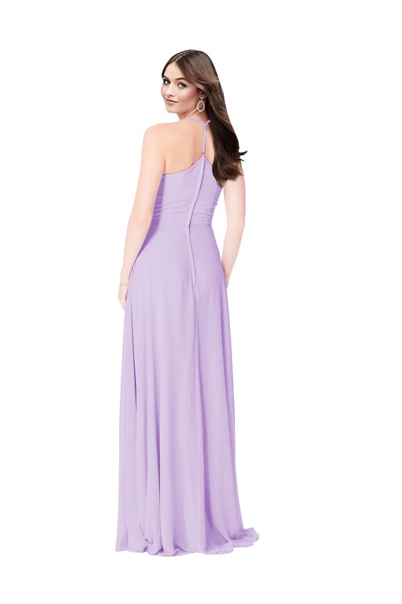 V-Neck Long Soft Chiffon Saffron Sleeveless Formal Dress / Bridesmaid Dress Victoria