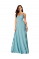 V-Neck Long Soft Chiffon Turquoise Sleeveless Bridesmaid Dress Victoria