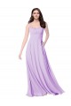 Scoop Neck Long Soft Chiffon Lilac Sleeveless Bridal Party Dress Victoria