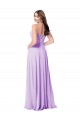 Scoop Neck Long Soft Chiffon Lilac Sleeveless Bridal Party Dress Victoria