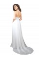 V-Neck Sweep Train Soft Chiffon White Sleeveless Semi Formal Evening Dress / Bridesmaid Dress Victoria