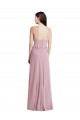 Halter Neck Long Chiffon Primrose Sleeveless Bridesmaid Dress / Evening Dress Victoria
