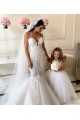 Ball Gown Chapel Train Tulle & Lace Ivory Sleeveless Flower Girl Dress Victoria