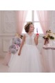 High Neck Long Tulle & Lace Ivory Sleeveless Little Flower Girl Dresses Victoria