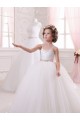 Sweetheart Chapel Train Tulle Ivory Sleeveless Flower Girl Dress Victoria