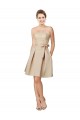 Sweetheart Knee Length Satin & Lace Champagne Sleeveless Bridesmaid Dress Victoria