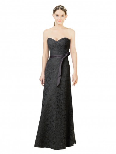 Sweetheart Long Lace Slate Grey Sleeveless Bridesmaid Dress Victoria