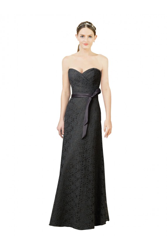 Sweetheart Long Lace Slate Grey Sleeveless Bridesmaid Dress Victoria