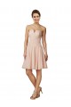 Sweetheart Knee Length Soft Chiffon & Lace Pink Sleeveless Bridesmaid Dress Victoria