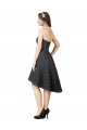 Sweetheart Knee Length Lace Slate Grey Sleeveless High Low Bridesmaid Dress Victoria