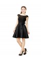 Illusion Neck Knee Length Satin & Lace Black Sleeveless Bridesmaid Dress Victoria