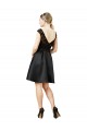 Illusion Neck Knee Length Satin & Lace Black Sleeveless Bridesmaid Dress Victoria