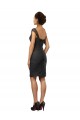 Off the Shoulder Knee Length Soft Chiffon & Lace Slate Grey Sleeveless Bridesmaid Dress Victoria