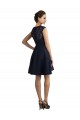 V-Neck Knee Length Lace Dark Navy Sleeveless Bridesmaid Dress / Evening Dress Victoria