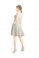 Strapless Knee Length Lace Ivory,Champagne Sleeveless Bridesmaid Dress Victoria