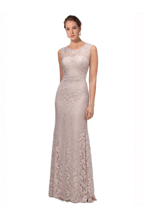 Scoop Neck Long Lace Sleeveless Prom Dress / Bridesmaid Dress Victoria