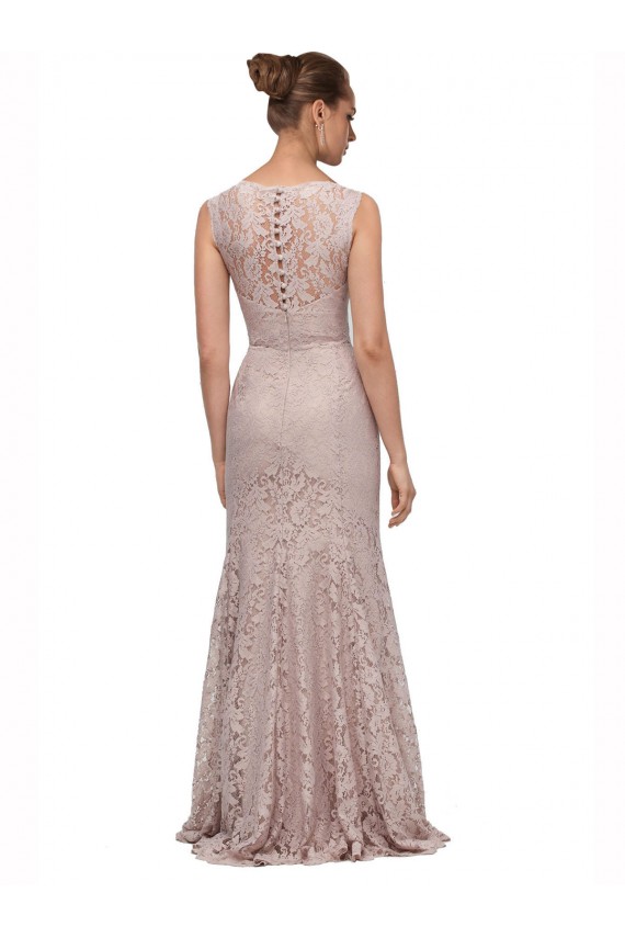 Scoop Neck Long Lace Sleeveless Prom Dress / Bridesmaid Dress Victoria