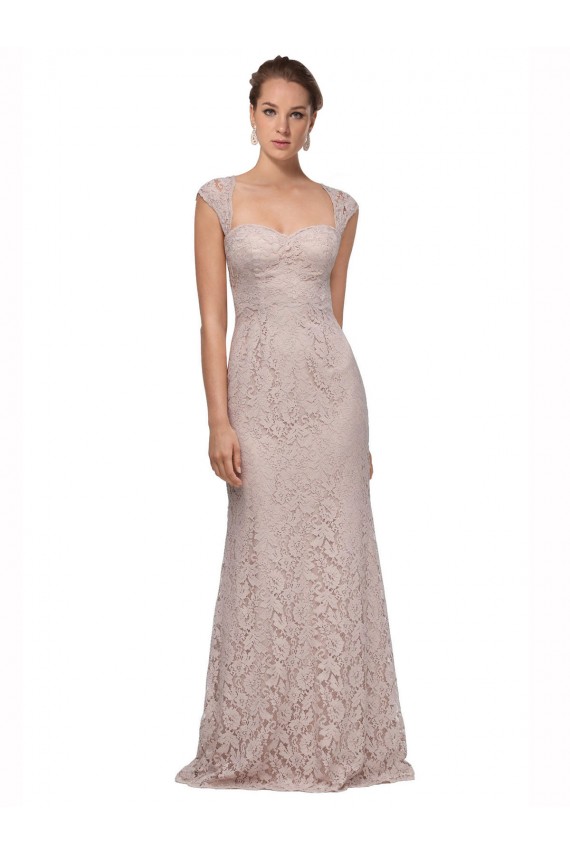 Sweetheart Long Lace Cap Sleeves Bridesmaid Dress / Formal Dress Victoria
