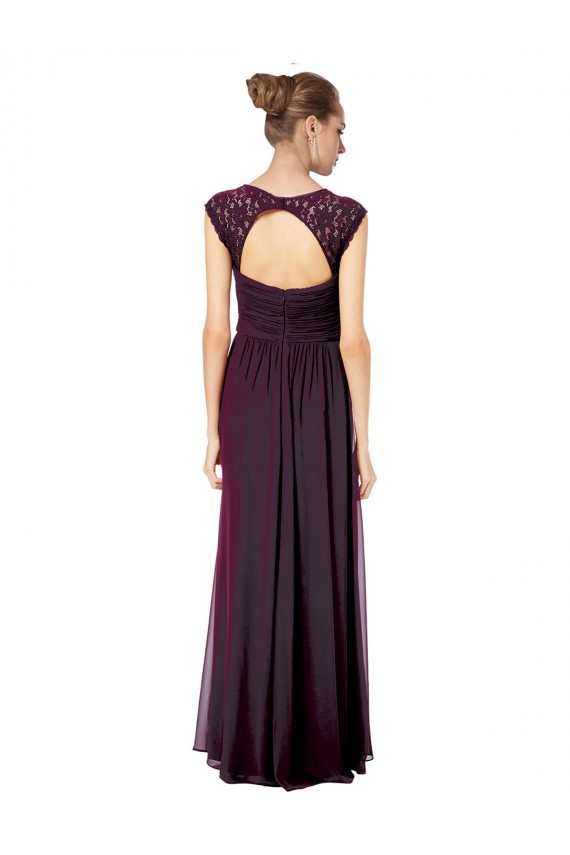 Sweetheart Long Soft Chiffon & Lace Grape Sleeveless Formal Dress / Bridesmaid Dress Victoria