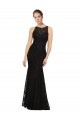 Jewel Neck Long Lace Black Sleeveless Bridesmaid Dress Victoria