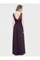 V-Neck Long Chiffon & Lace Grape Sleeveless Bridesmaid Dress / Evening Dress Victoria