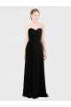 Strapless Long Soft Chiffon & Lace Black Sleeveless Bridesmaid Dress Victoria