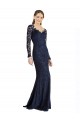 Sweetheart Long Lace Dark Navy Long Sleeves Prom Dress / Bridesmaid Dress Victoria