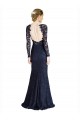 Sweetheart Long Lace Dark Navy Long Sleeves Prom Dress / Bridesmaid Dress Victoria