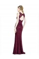 High Neck Long Lace Burgundy Gold Sleeveless Prom Dress / Bridesmaid Dress Victoria