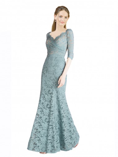 Sweetheart Long Lace Half Sleeves Prom Dress / Bridesmaid Dress Victoria