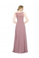 Illusion Neck Long Soft Chiffon & Lace Sleeveless Black Tie Prom Dress / Bridesmaid Dress Victoria