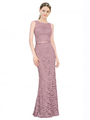Illusion Neck Long Lace Sleeveless Prom Dress / Bridesmaid Dress Victoria