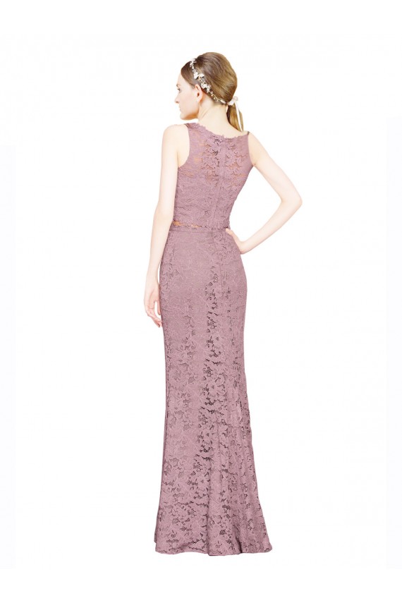 Illusion Neck Long Lace Sleeveless Prom Dress / Bridesmaid Dress Victoria