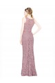 Illusion Neck Long Lace Sleeveless Prom Dress / Bridesmaid Dress Victoria