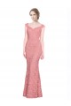 Strapless Long Lace Salmon Sleeveless Prom Dress / Bridesmaid Dress Victoria
