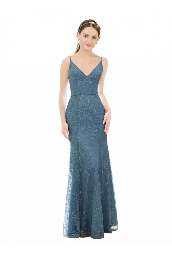 V-Neck Long Lace Sleeveless Bridesmaid Dress Victoria
