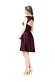 Square Neck Knee Length Satin & Lace Grape Sleeveless Bridesmaid Dress Victoria