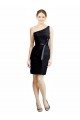 One Shoulder Knee Length Lace Black Sleeveless Bridesmaid Dress Victoria