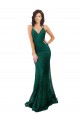 V-Neck Long Lace Dark Green Sleeveless Black Tie Evening Gown / Prom Dress / Bridesmaid Dress Victoria