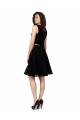 Jewel Neck Knee Length Lace Black Sleeveless Bridesmaid Dress Victoria