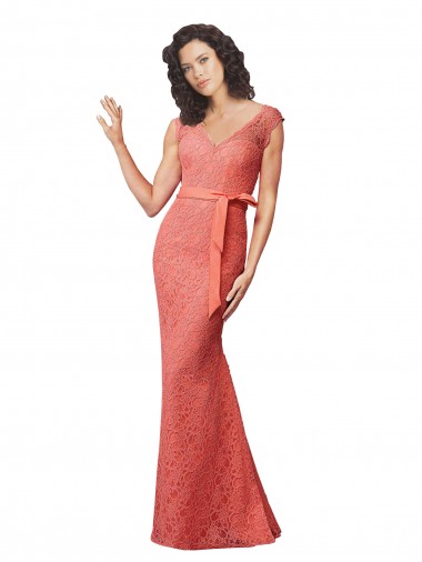 V-Neck Long Lace Mermaid Sleeveless Bridesmaid Dress Victoria
