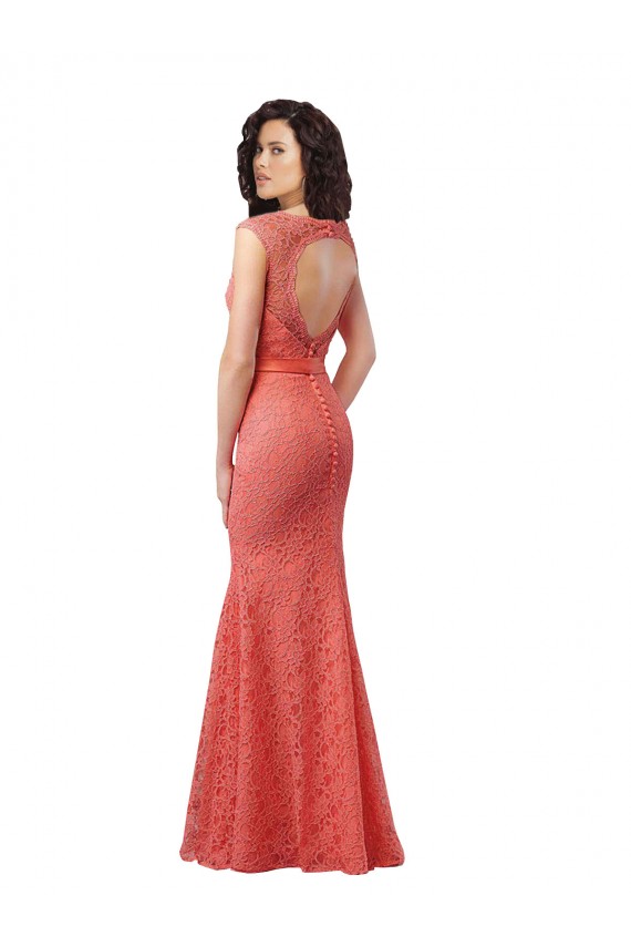 V-Neck Long Lace Mermaid Sleeveless Bridesmaid Dress Victoria