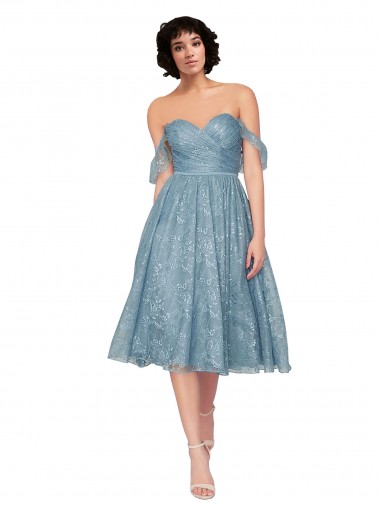 Sweetheart Knee Length Lace Sleeveless Bridesmaid Dress Victoria