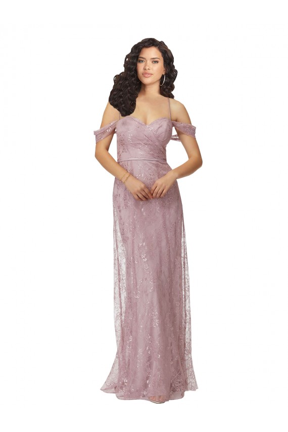 Sweetheart Long Lace Sleeveless Bridesmaid Dress Victoria