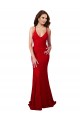 V-Neck Long Lace Red Sleeveless Formal Dress / Bridesmaid Dress Victoria