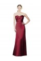 Strapless Long Satin Burgundy Sleeveless Bridesmaid Dress / Evening Dress Victoria